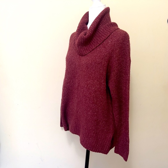 Michael Kors NEW Ruby Red Oversize Relax Fit Cowl Neck Sweater Pullover S/M - Picture 5 of 16